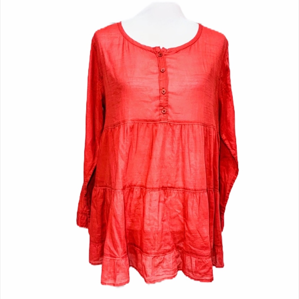 URBAN OUTFITTERS Ecote Tiered Babydoll Tunic Top